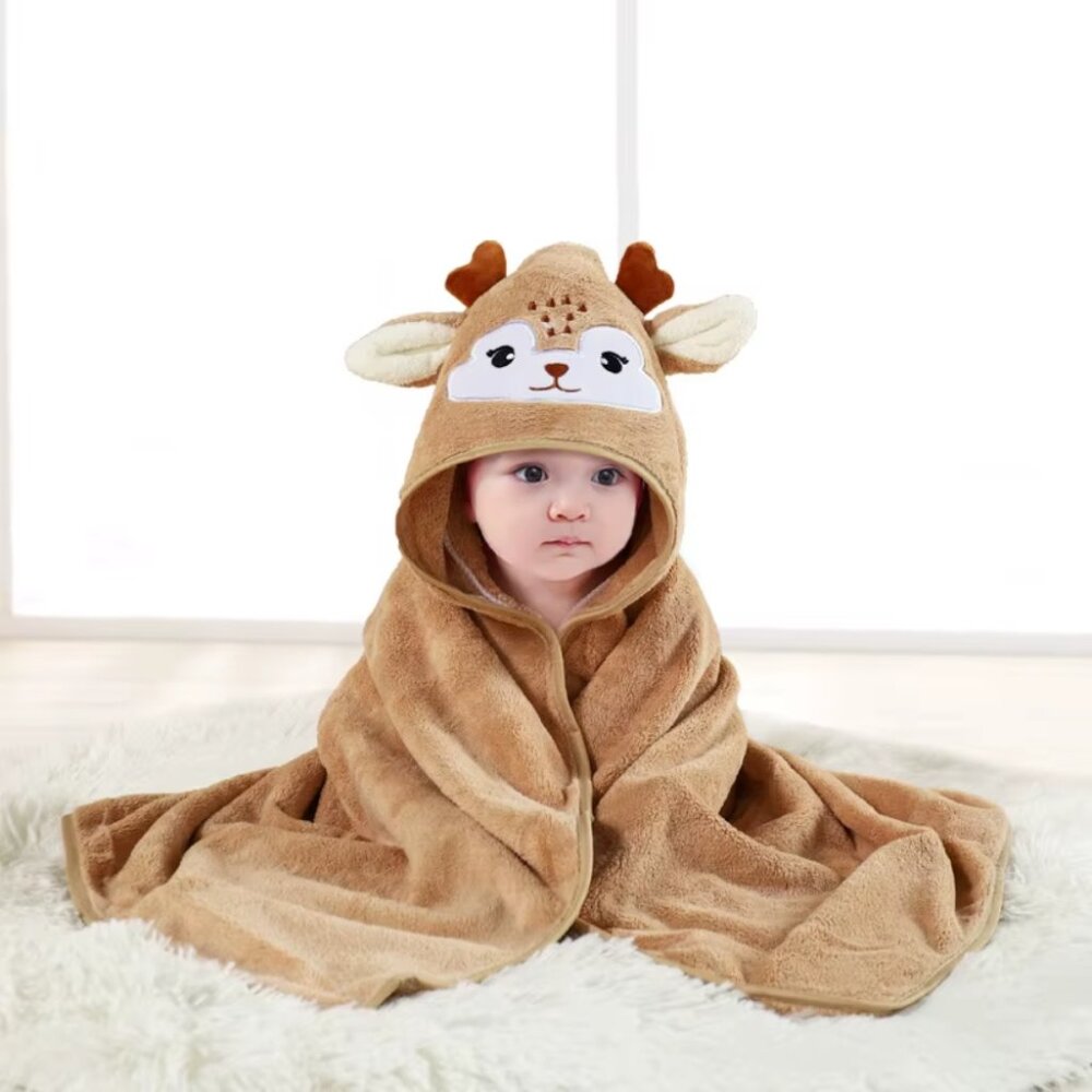 Ultra-Soft Microfiber Hooded Baby Towel & Robe - Unisex - Newborn to 3 Years